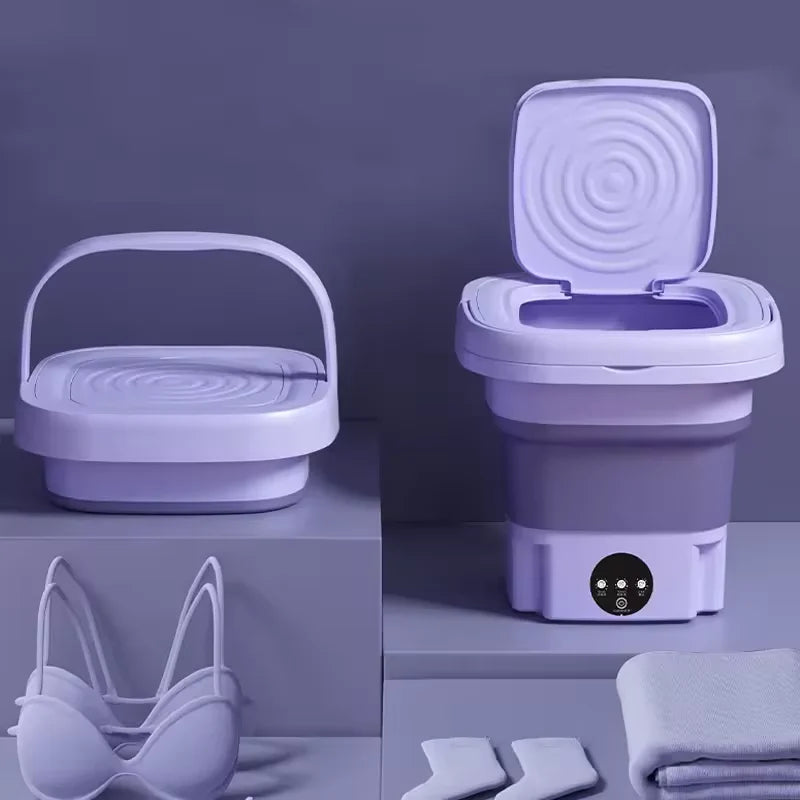 8L Portable Folding Washing Machine Bucket for Clothes Socks Underwear Cleaning Washer Portable Small Travel Washing Machine