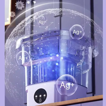 8L Portable Folding Washing Machine Bucket for Clothes Socks Underwear Cleaning Washer Portable Small Travel Washing Machine