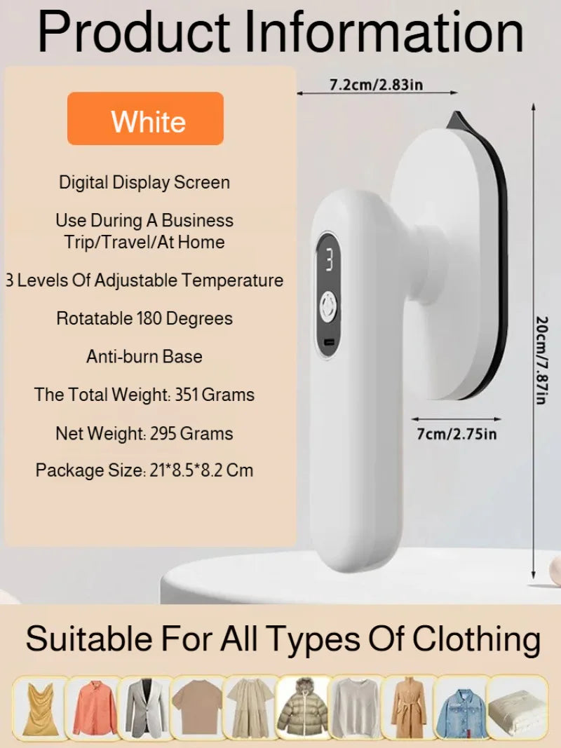 Handheld Hanging Foldable Cordless Mini Iron Portable Travel Garment Steamer Fast Heat Clothes Wrinkle Removal Tool for Home Use