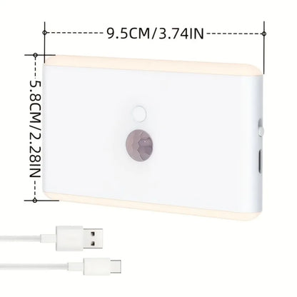 1pc USB Rechargeable LED Motion Sensor Light - Wall-Mounted, RGB Night Lighting for Corridors, Storage, Closets, Kitchens,