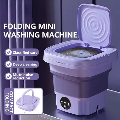 8L Portable Folding Washing Machine Bucket for Clothes Socks Underwear Cleaning Washer Portable Small Travel Washing Machine
