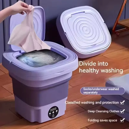 8L Portable Folding Washing Machine Bucket for Clothes Socks Underwear Cleaning Washer Portable Small Travel Washing Machine
