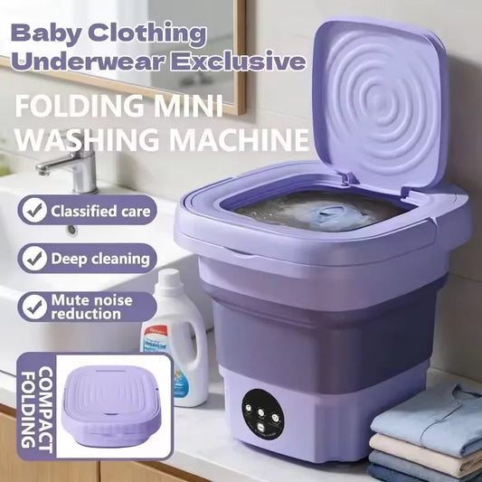 8L Portable Folding Washing Machine Bucket for Clothes Socks Underwear Cleaning Washer Portable Small Travel Washing Machine